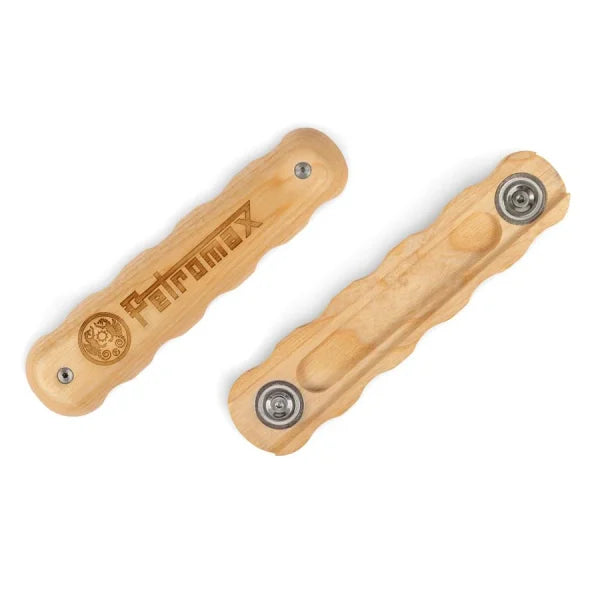 Wooden handle for wrought iron pans