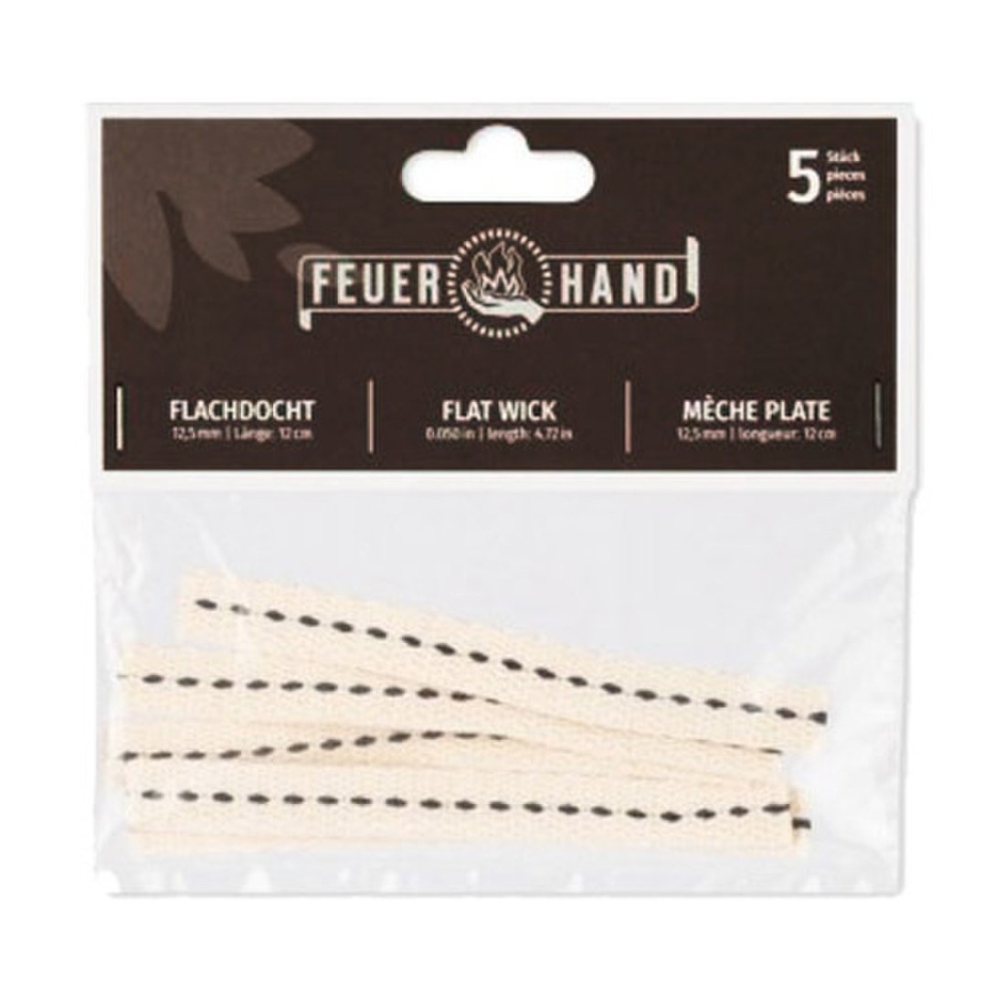 Pack of 5 Flat Cotton Wicks for Feuerhand Baby Special