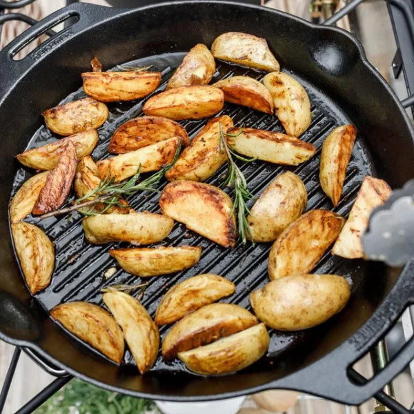 Cast Iron Grill Skillet with 2 handles