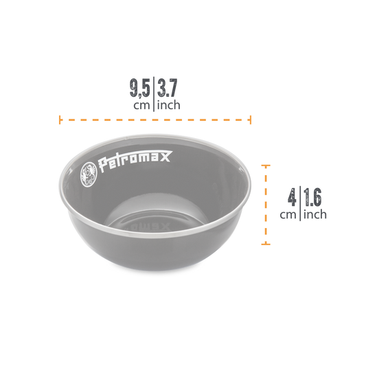 Petromax Enamel Bowls black 2 pieces (160 mL)